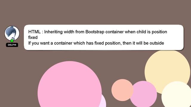 HTML : Inheriting width from Bootstrap container when child is position fixed смотреть онлайн