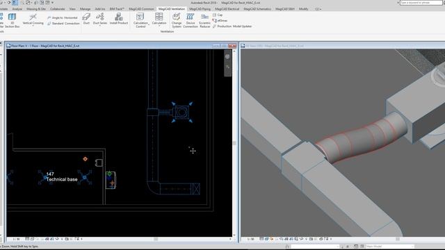 MagiCAD Ventilation  AutoCAD to Revit