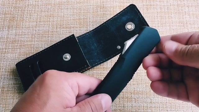 Чехол для выкидного ножа. На ремень. Натуральная кожа. Ручная работа. смотреть онлайн