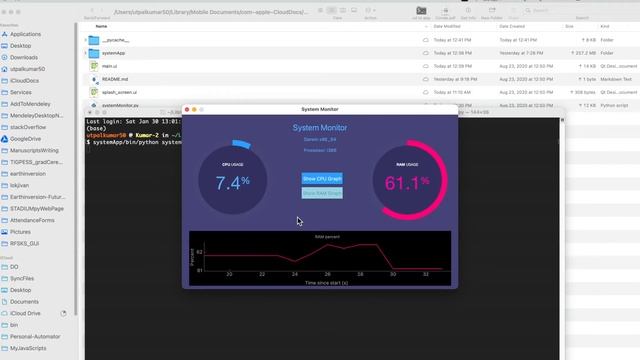 System Monitor App built using PyQt5, pyqtgraph in Python смотреть онлайн