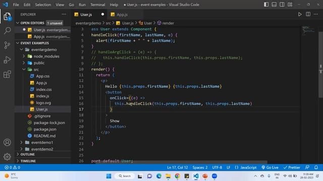 Passing Arguments to Event Handlers in React JS (Hindi) | Handling Events in ReactJS | Part-7 смотреть онлайн