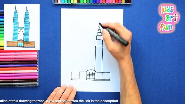 How to draw Petronas Towers, Kuala Lumpur смотреть онлайн