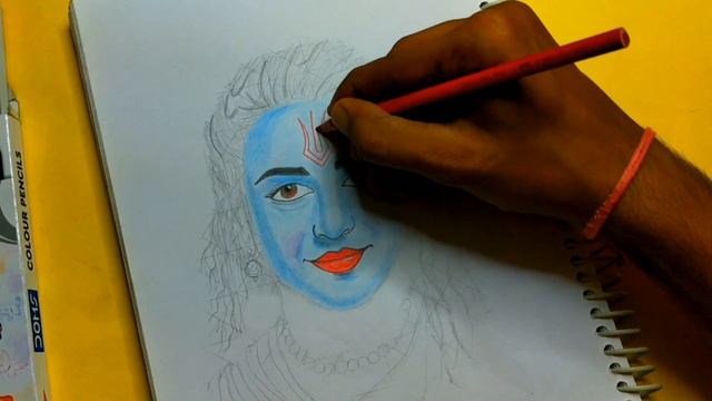 how to draw AI image of shri ram with color pencils step by step #ram смотреть онлайн
