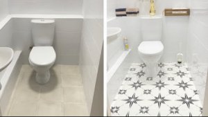 DIY Бюджетная Перекраска плитки в туалете