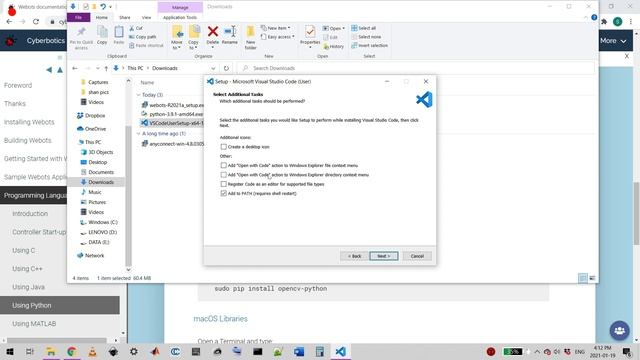 Webots, Python 3.9.1, and VS Code Installation смотреть онлайн