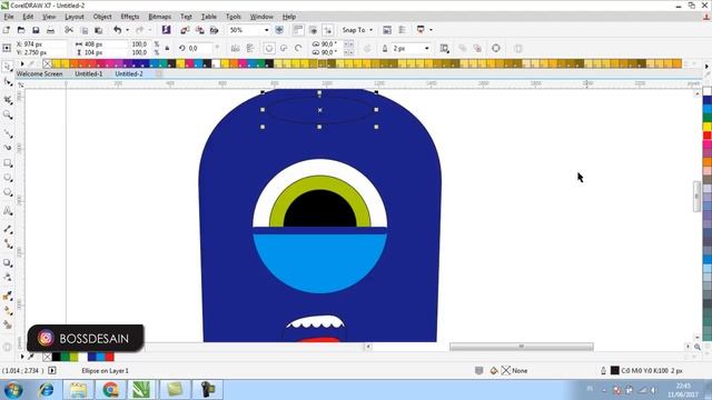 Tutorial Draw Monster Character - CorelDraw Tutorial Education смотреть онлайн