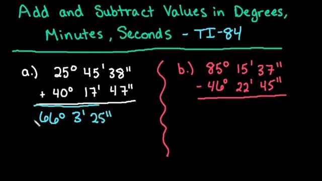 Adding and Subtracting Values in Degrees, Minutes, Seconds TI-84 смотреть онлайн