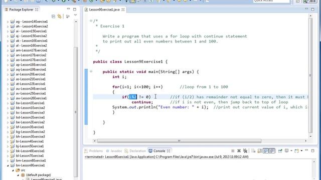 Learn Java Programming - Exercise 09x - The Continue Statement смотреть онлайн