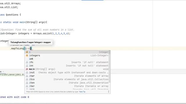 Java 8 stream programming questions :-Find the sum of all even numbers in a list смотреть онлайн