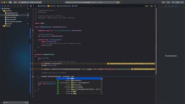 Date Picker in a UITextField (iOS Tutorial) смотреть онлайн