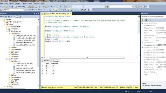 Group by and Having clause with a query example смотреть онлайн