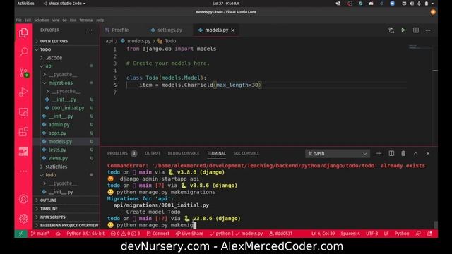 AM Coder - Django/React Build #3 - Creating the Todo Model смотреть онлайн