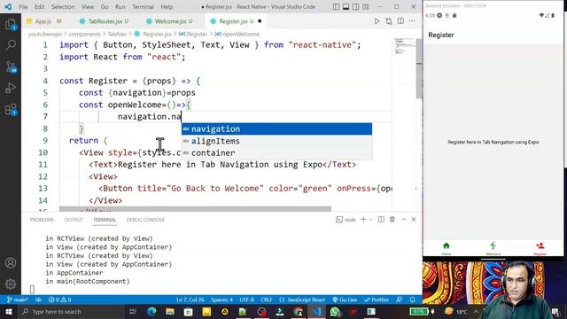 26.1 React Native Expo Bottom Tab Navigation Passing Data One Screen to Another | Dr Vipin Classes смотреть онлайн