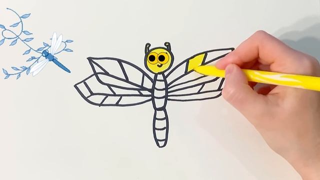 Bolalar uchun ninachi chizish / Drawing dragonfly for children / Рисунок стрекоза для детей смотреть онлайн