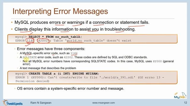#MySQL DBA Tutorial | Interpreting MySQL Error Messages | MySQL Diagnostic Information смотреть онлайн