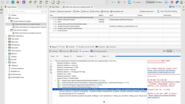 Chapter 1.2: Working With the Execution Log in Katalon Studio смотреть онлайн