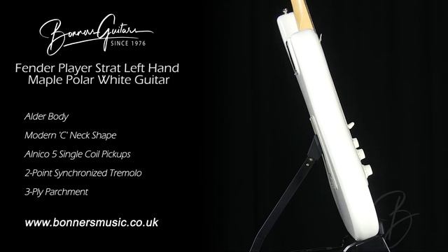 Fender Player Strat Left Hand Maple Polar White Guitar | Bonners Guitars смотреть онлайн