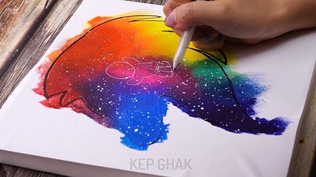 How To Paint An Astronaut Floating In Space / Simple Acrylic Painting Techniques смотреть онлайн