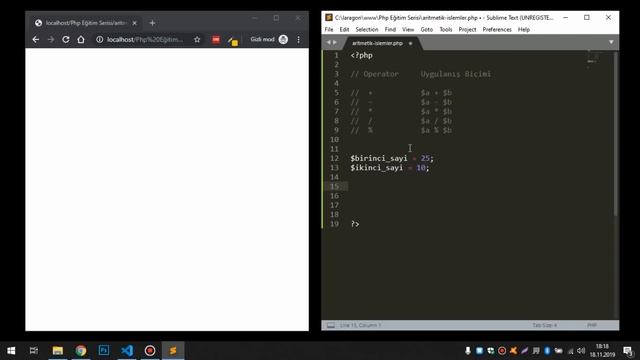 Aritmetik Operatörler- 6.Bölüm - Kolaylaştırılmış PHP Dersleri