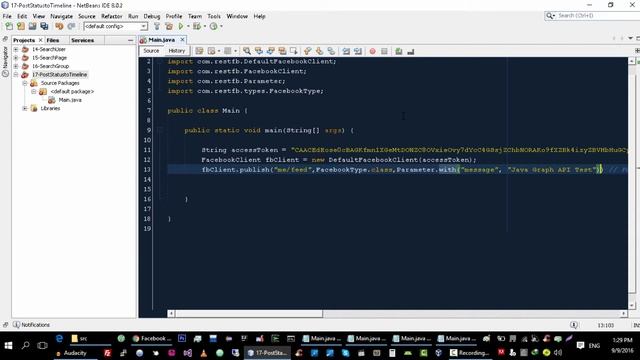 Facebook API Tutorials in Java # 17 | Post Status To Timeline using Graph Api смотреть онлайн