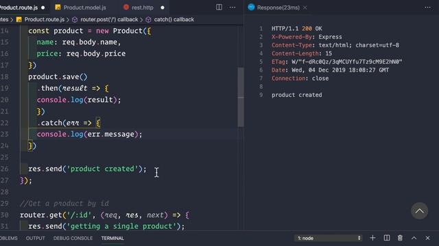 Saving a Product | RESTful API using NodeJS and MongoDB смотреть онлайн