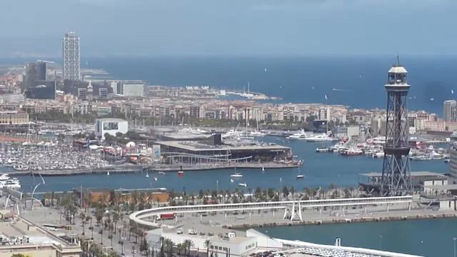 Испания, Барселона, вид со смотровой площадки смотреть онлайн