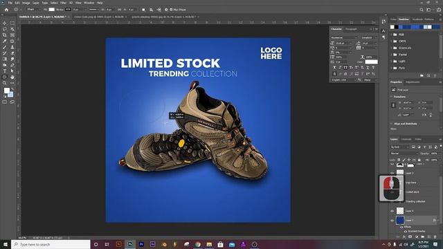 Shoes Poster Design Tutorial смотреть онлайн