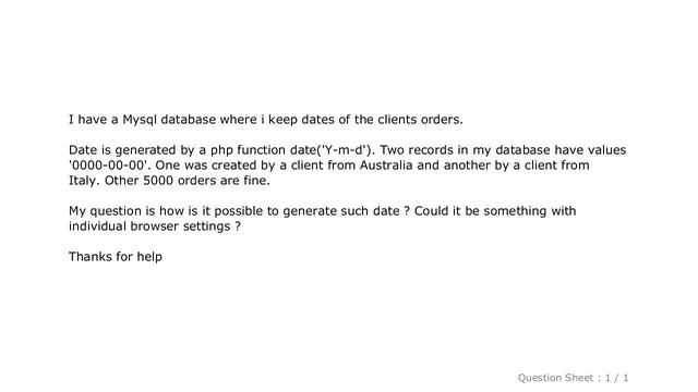 MySQL : Php/Mysql date saved as '0000-00-00' смотреть онлайн