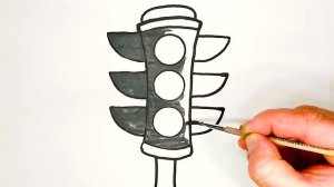 Как нарисовать СВЕТОФОР красками / Раскраска Светофор/ Рисуем блёстками Глиттером/ Раскраски малыша