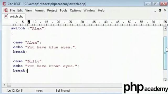 PHP Switch Statement English смотреть онлайн