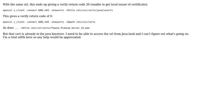 DevOps & SysAdmins: java keystore can't validate URL смотреть онлайн
