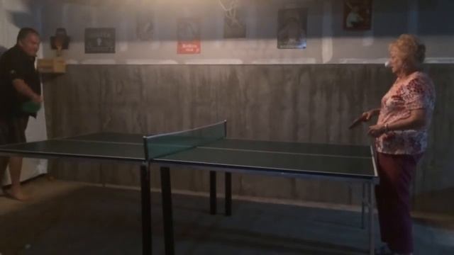 Teaching Grandma to play ping pong gone wrong смотреть онлайн