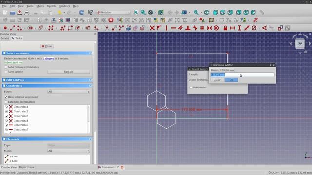 FreeCAD - Honeycomb Pattern