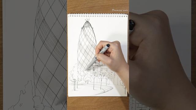 Urban Sketching, London (Vertical Video) - pen drawing sounds ASMR смотреть онлайн
