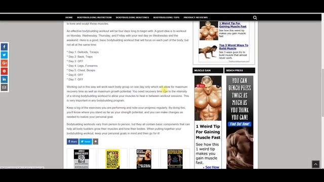 Done For You Body Building Tips Affiliate Niche Website Powered By WordPress смотреть онлайн