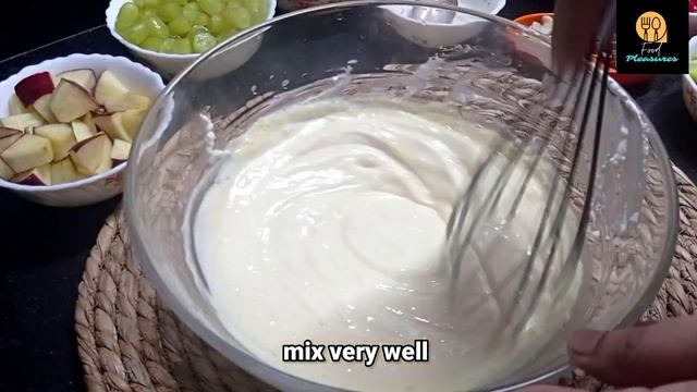 Yoghurt Fruit Salad||Mix Fruit Salad With Yoghurt||How To Make Yoghurt Fruit Salad~Food Pleasures