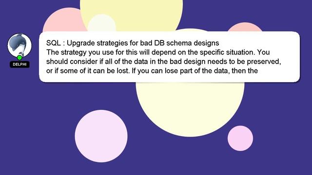 SQL : Upgrade strategies for bad DB schema designs смотреть онлайн