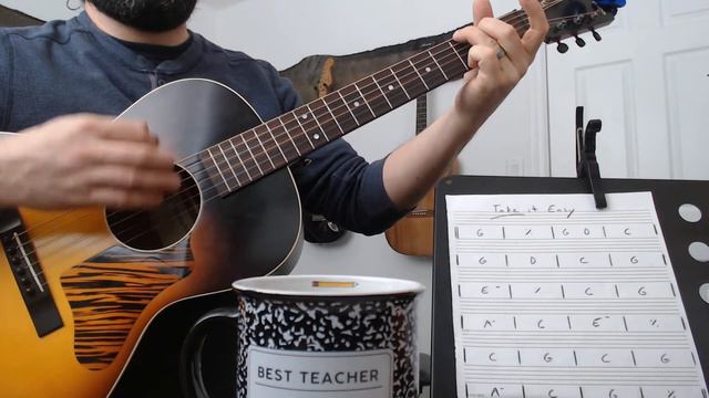 take it easy (eagles) easy guitar lesson & chart /piano, keyboard & bass chords transcription смотреть онлайн