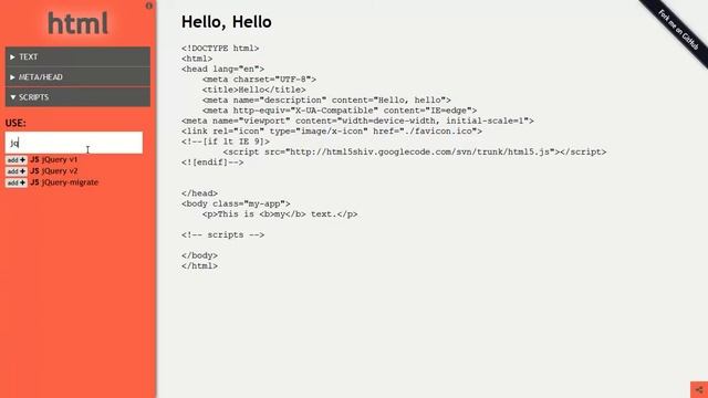 HTML-now | Fast, online HTML template generator смотреть онлайн