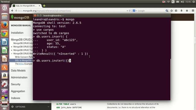 Iniciando no shell do mongodb смотреть онлайн