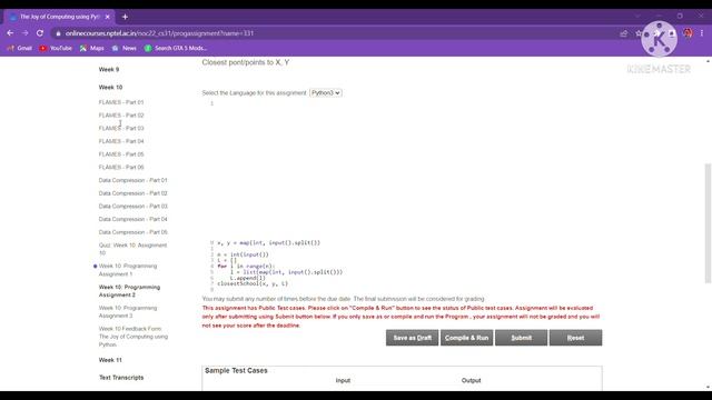 NPTEL The Joy of Computing using python week 10 all 3 programming assignment answer with code link смотреть онлайн
