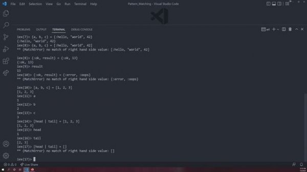 Elixir Lang Guide: Pattern Matching