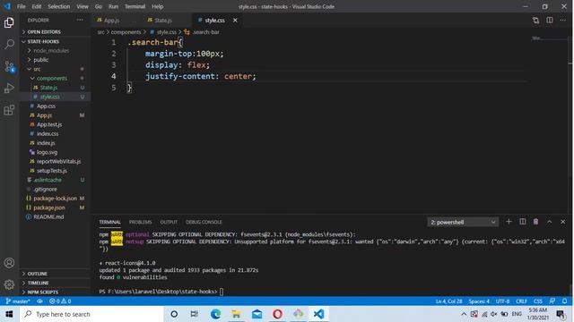 How to use state ,full example(create search bar using React State) смотреть онлайн