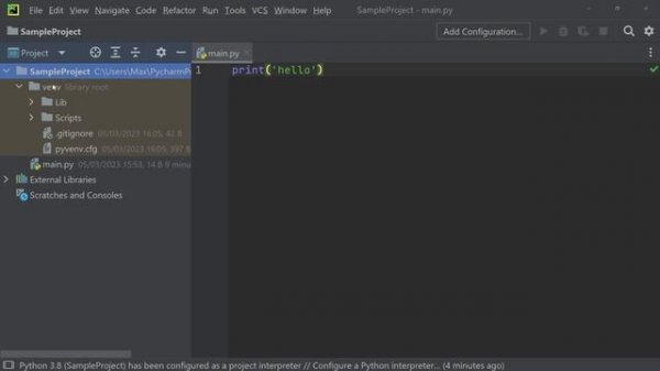 PyCharm set Configuration and Interpreter | Why won't PyCharm Execute my Code?