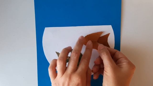 Аппликация с осенними листьями / осенняя поделка смотреть онлайн