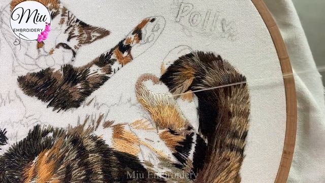 Sleepy Cat - Needle Painting Hand Embroidery смотреть онлайн