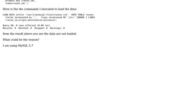 Databases: LOAD txt file DATA INFILE issues смотреть онлайн