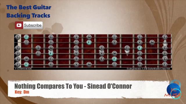 🎸 Nothing Compares To You - Sinead O'Connor Guitar Backing Track with scale chart смотреть онлайн