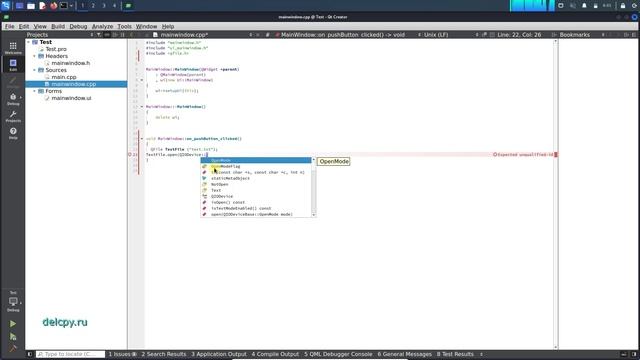 Qfile (open File) QT C++.
