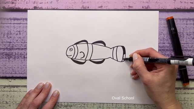 Как нарисовать РЫБКУ / РЫБУ / РЫБА КЛОУН / FISH смотреть онлайн